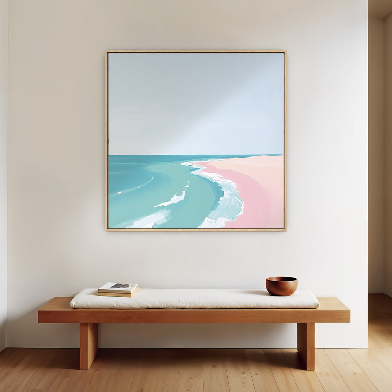 Minimalist Teal Tropical Painting - Sage and Rose Prints