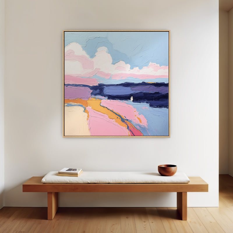 Blue Sky Landscape-Inspired Abstract Painting - Sage and Rose Prints