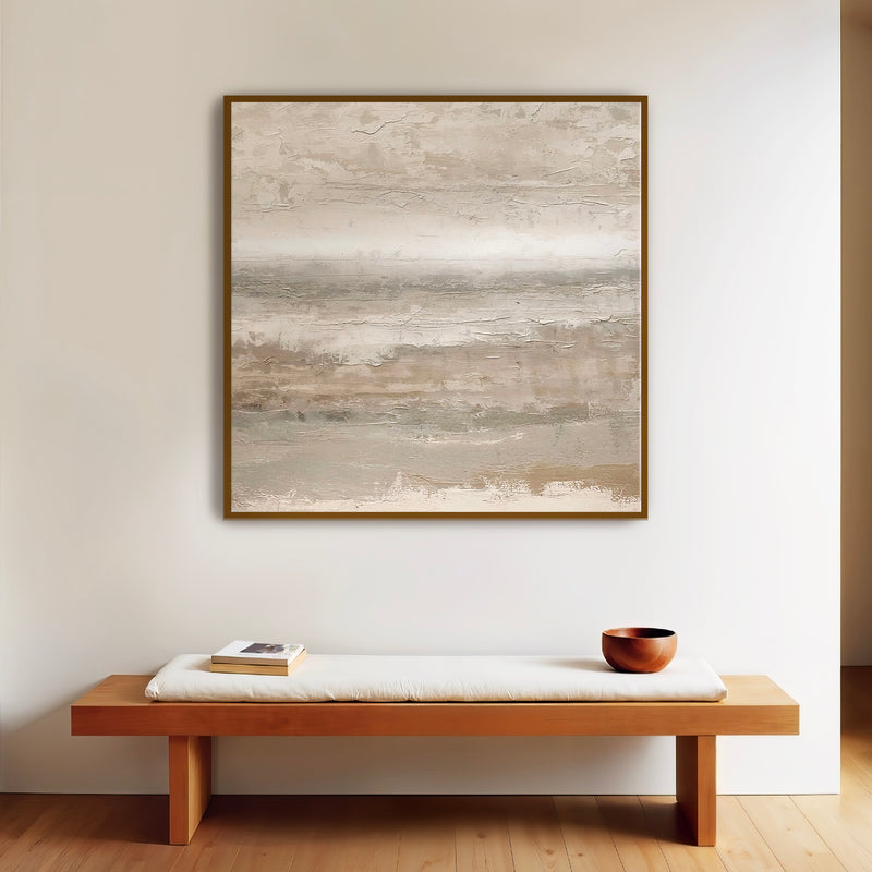 AK-52- Tan Minimalist Abstract Art Print - Sage and Rose Prints