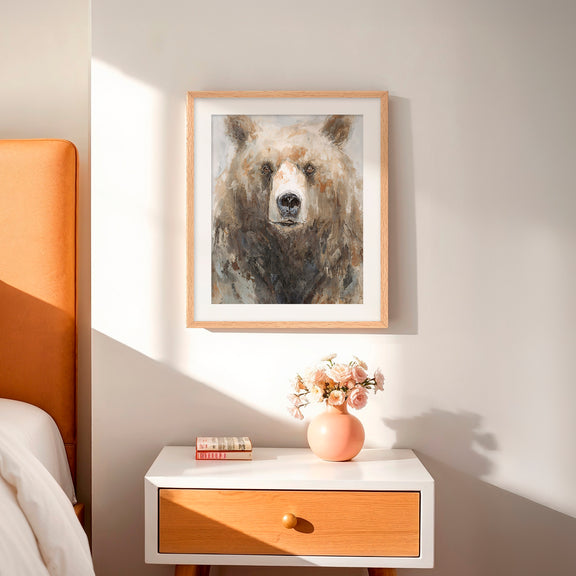 Abstract Bear Painting Print - Sage and Rose Prints