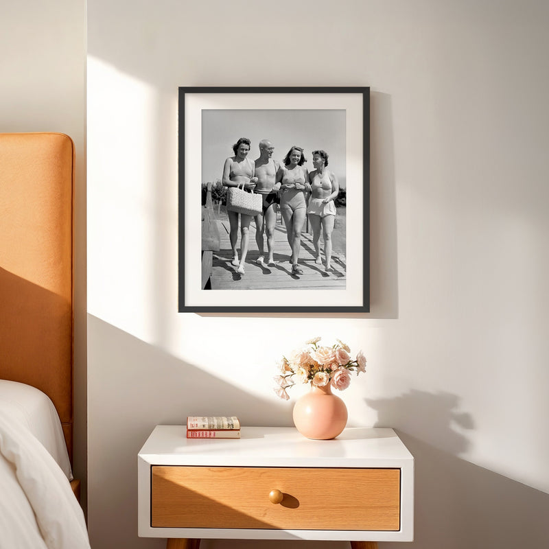 Beach Walk Old Photo Print - Sage and Rose Prints