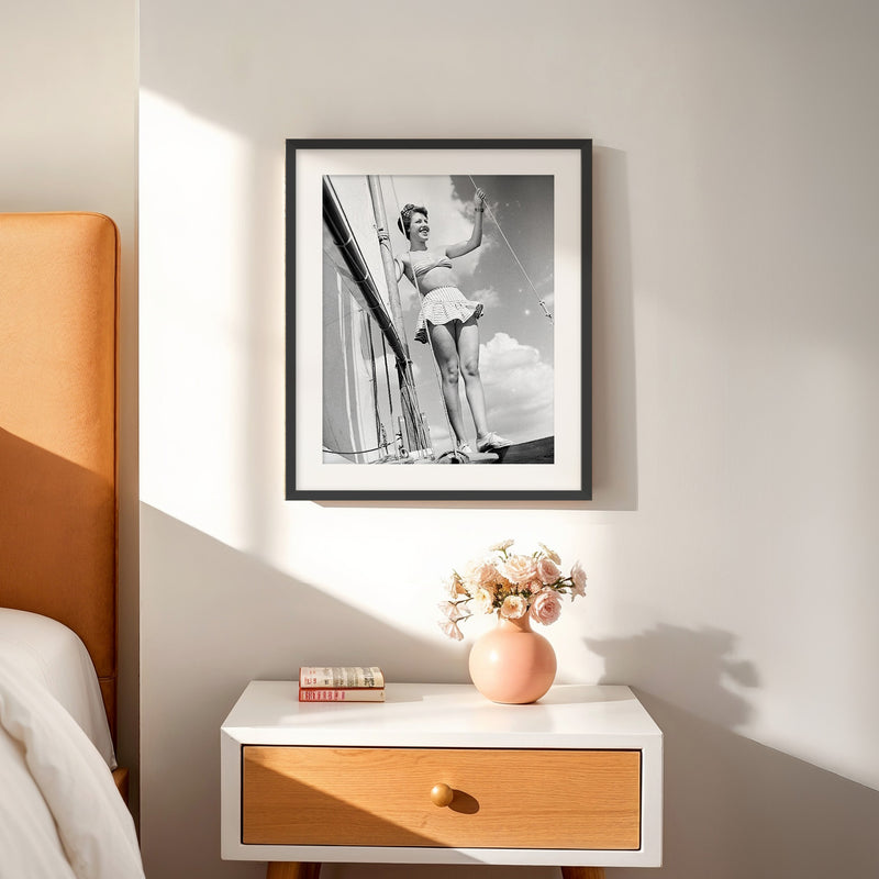 Woman on a Sailboat Old Photo - Sage and Rose Prints