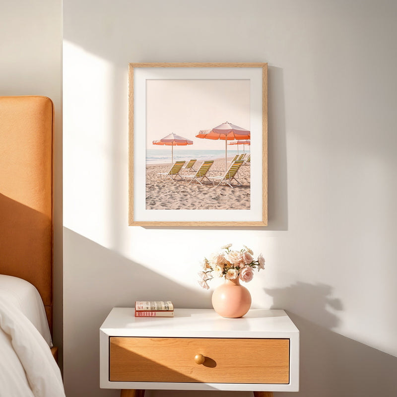 Retro Sepia Beach Umbrellas - Sage and Rose Prints