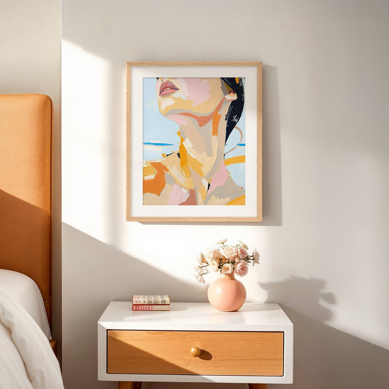 Abstract Woman Impasto Painting Print - Sage and Rose Prints