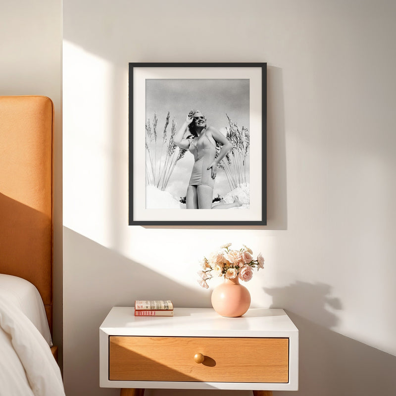 Classic Beach Beauty Old Photograph - Sage and Rose Prints