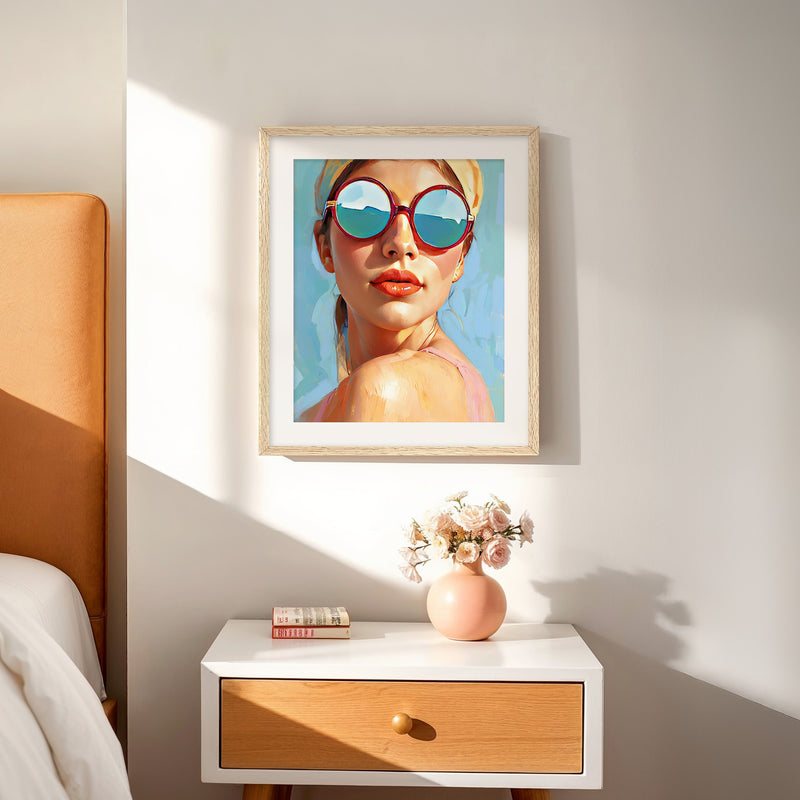 Retro Sunglasses Oil Painting Print - Sage and Rose Prints
