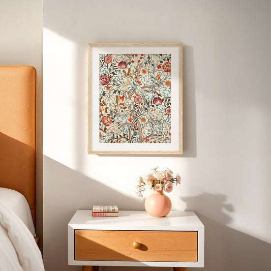 Burgundy and Sage Art Deco Print - Sage and Rose Prints