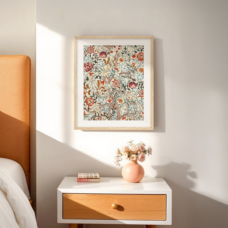 Burgundy and Sage Art Deco Print - Sage and Rose Prints