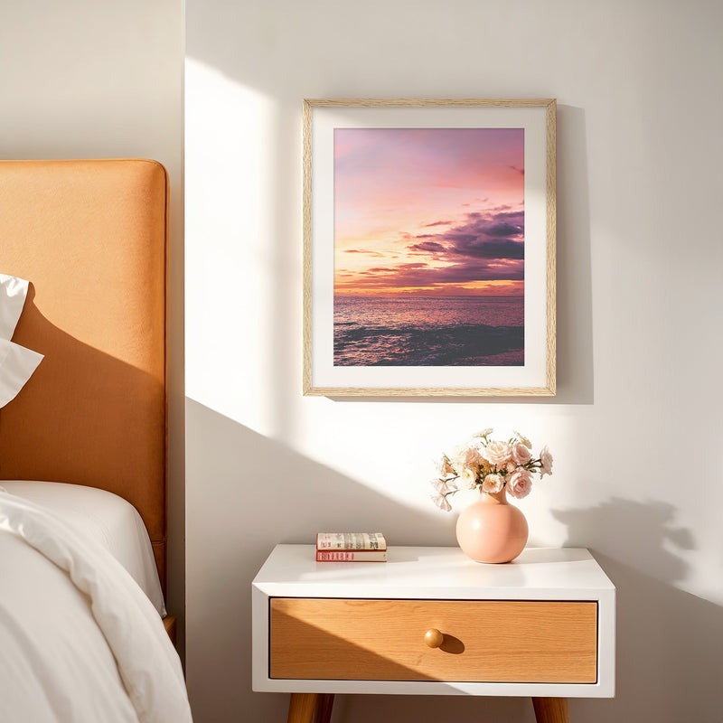 Purple and Pink Sky Ocean Photography No2 - Sage and Rose Prints