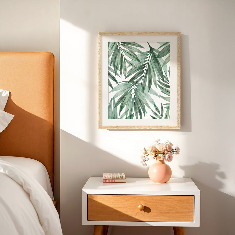 Muted Palm Watercolor Print - Sage and Rose Prints