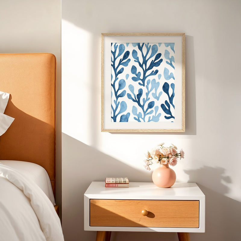 Coastal Blue Seaweed Print - Sage and Rose Prints