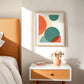 Abstract Circle in Orange and Teal Print - Sage and Rose Prints
