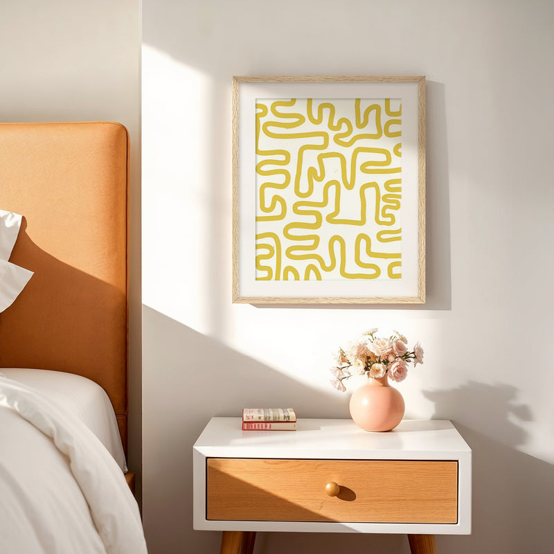 Yellow Maze Print - Sage and Rose Prints