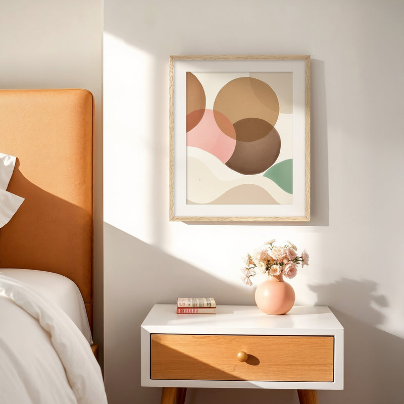 Sandstone and Pink Modern Art Print - Sage and Rose Prints