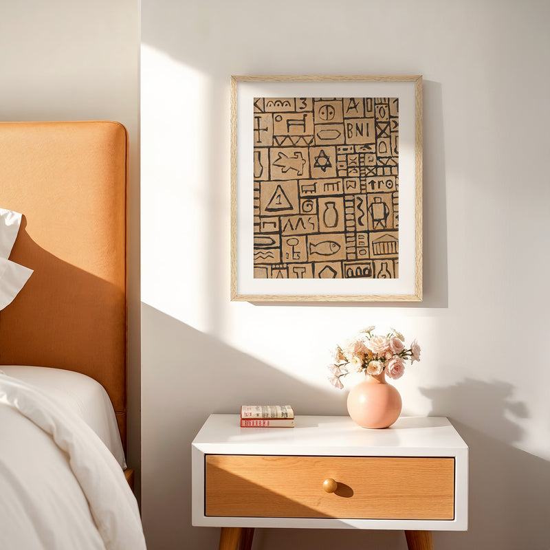 Sandstone Pictograph Art No2 - Sage and Rose Prints