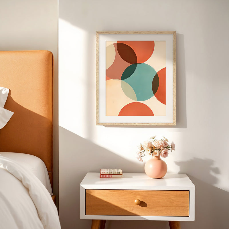 Vibrant Mid Century Circle Print - Sage and Rose Prints