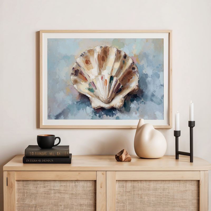 Scallop Seashell Beach Wall Art - Sage and Rose Prints