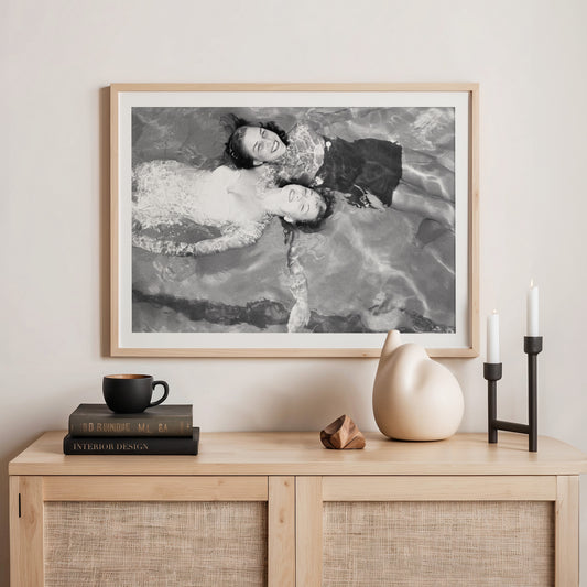 Women Swimming Vintage Photot No2 - Sage and Rose Prints