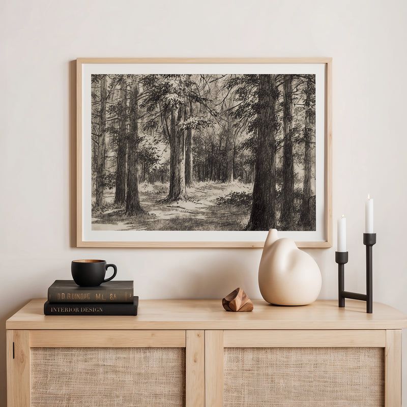 AK-46 Vintage Forest Sketch - Sage and Rose Prints