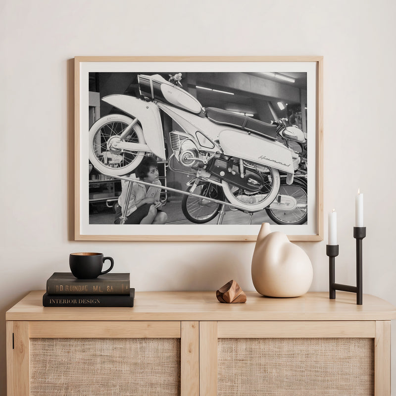 Classic Motorcycle Monochrome Photo - Sage and Rose Prints