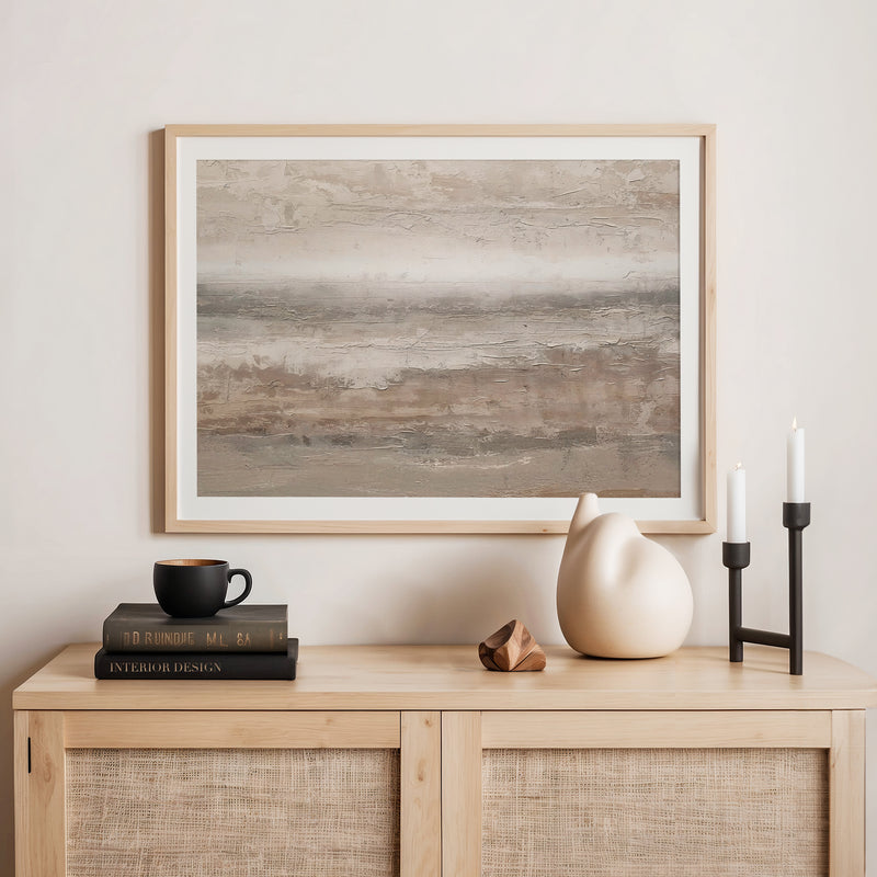 45- Earthy Tan Abstract Painting Print - Sage and Rose Prints