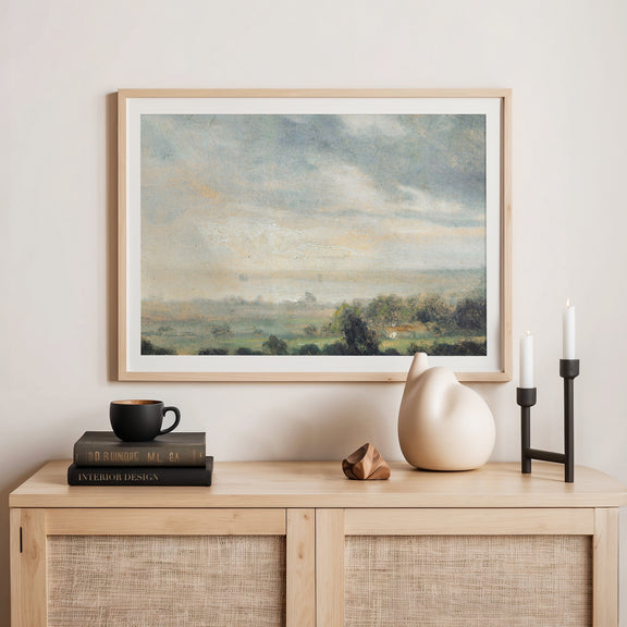 Vintage Old Masters Sky Painting - Sage and Rose Prints