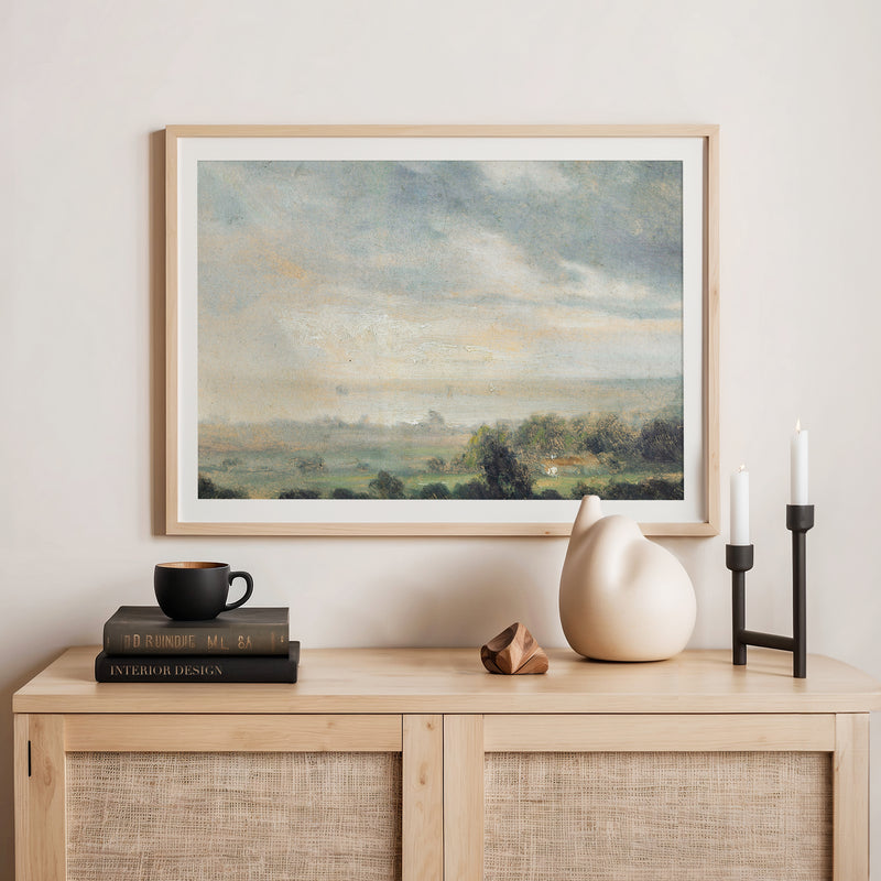 Vintage Old Masters Sky Painting - Sage and Rose Prints