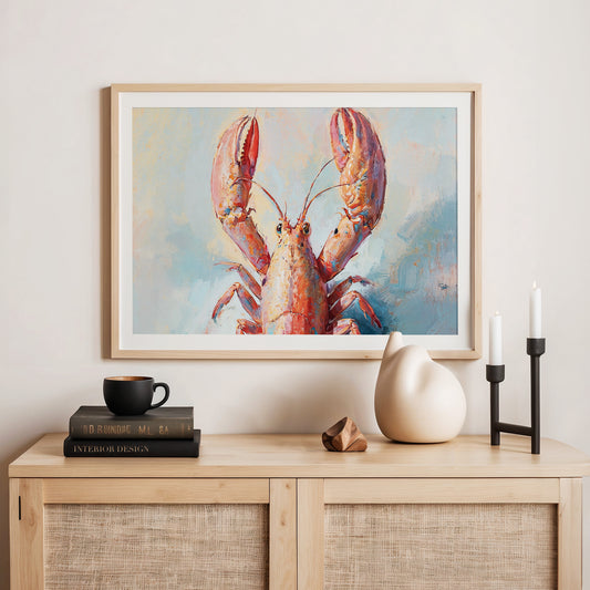 Lobster Impressionist Painting - Sage and Rose Prints