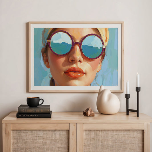 Retro Sunglasses Oil Painting Print - Sage and Rose Prints