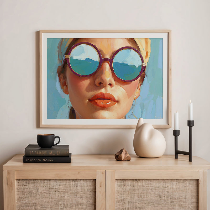 Retro Sunglasses Oil Painting Print - Sage and Rose Prints