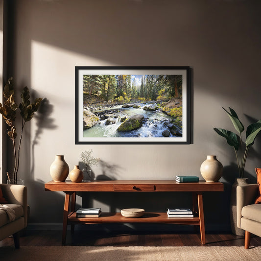 Vibrant Mountain River Photography - Sage and Rose Prints