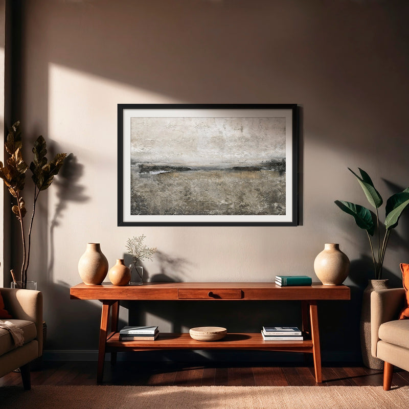 AK-51 Textured Grey Modern Minimalist Abstract Art Print - Sage and Rose Prints