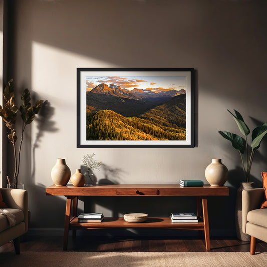 Vibrant Orange Mountain Photography - Sage and Rose Prints