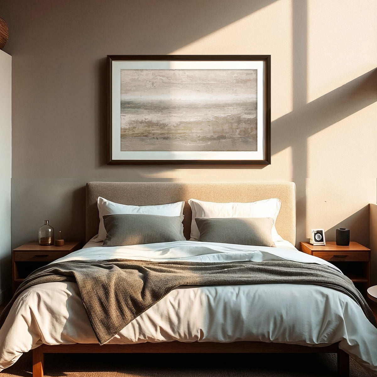 45- Earthy Tan Abstract Painting Print - Sage and Rose Prints