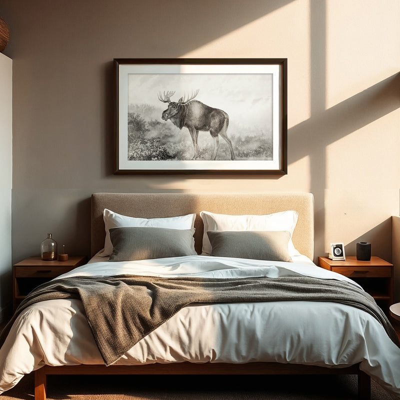 41- Historic Rustic Moose Sketch - Sage and Rose Prints