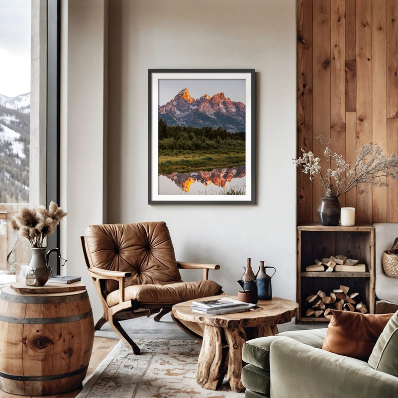 Grand Tetons Color Reflections - Sage and Rose Prints