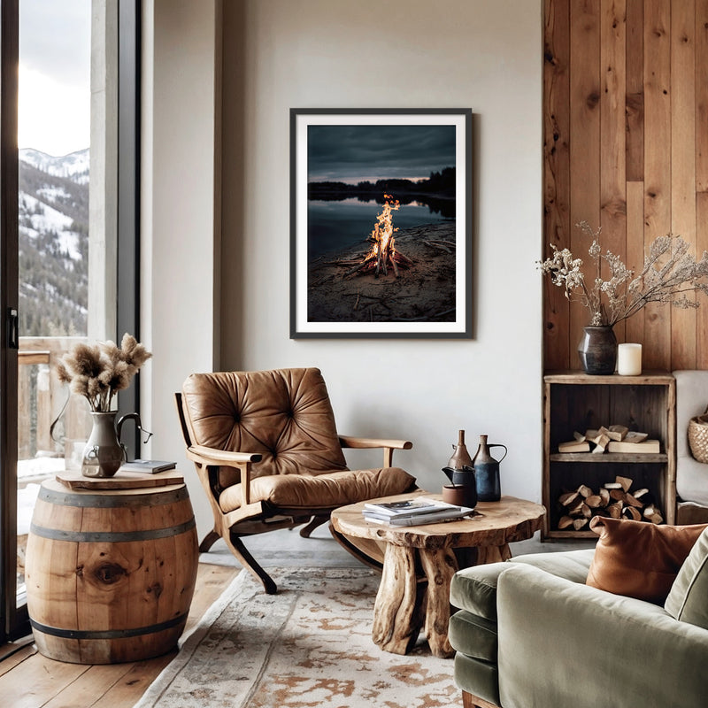 Campfire on the Beach Photo - Sage and Rose Prints