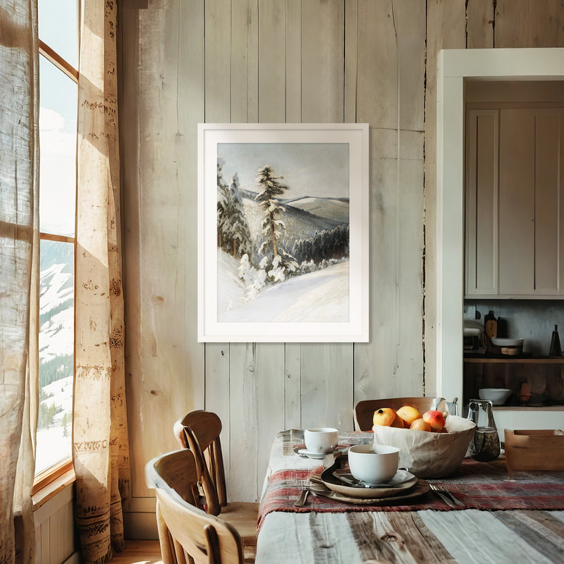 Snowy Forest Landscape - Sage and Rose Prints