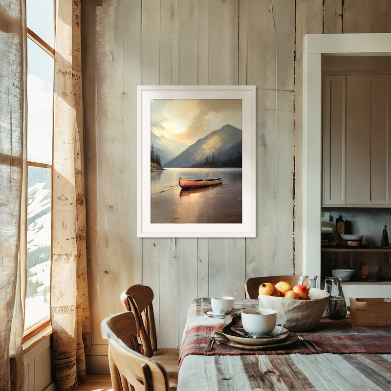 Lake Painting with Bright Colors No1 - Sage and Rose Prints