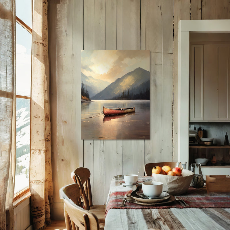 Lake Painting with Bright Colors No1 - Sage and Rose Prints