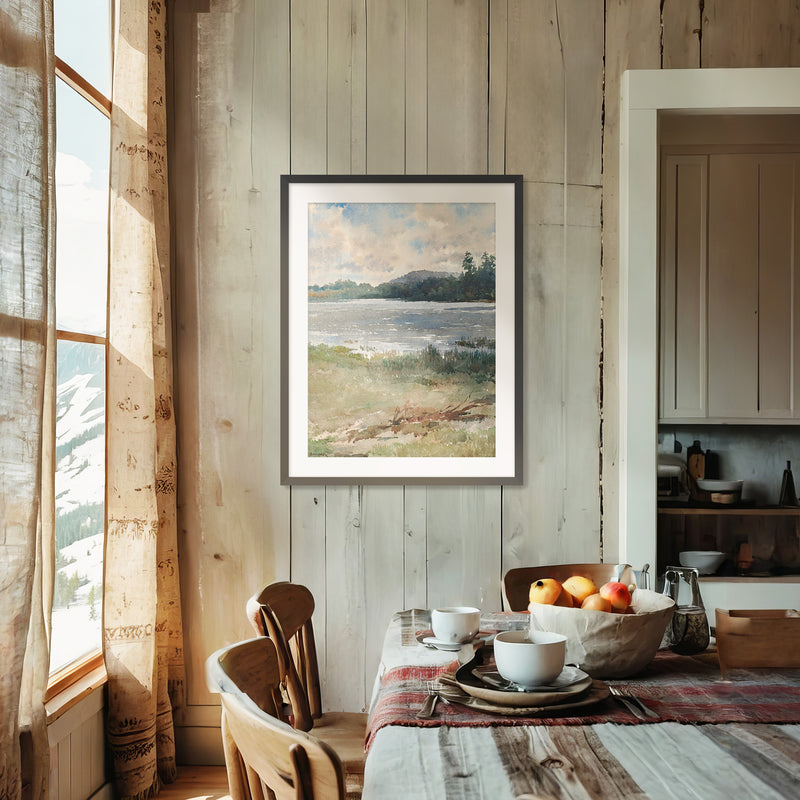 Peaceful Lake Painting - Sage and Rose Prints