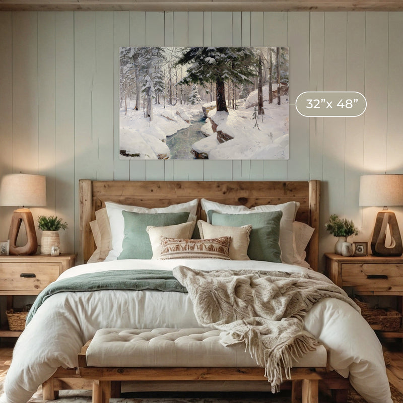 Snowy Forest Old Masters Painting - Sage and Rose Prints
