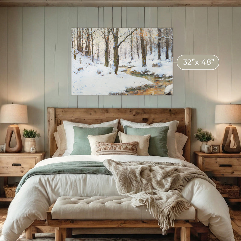 Forest Winter Landscape Wall Art - Sage and Rose Prints