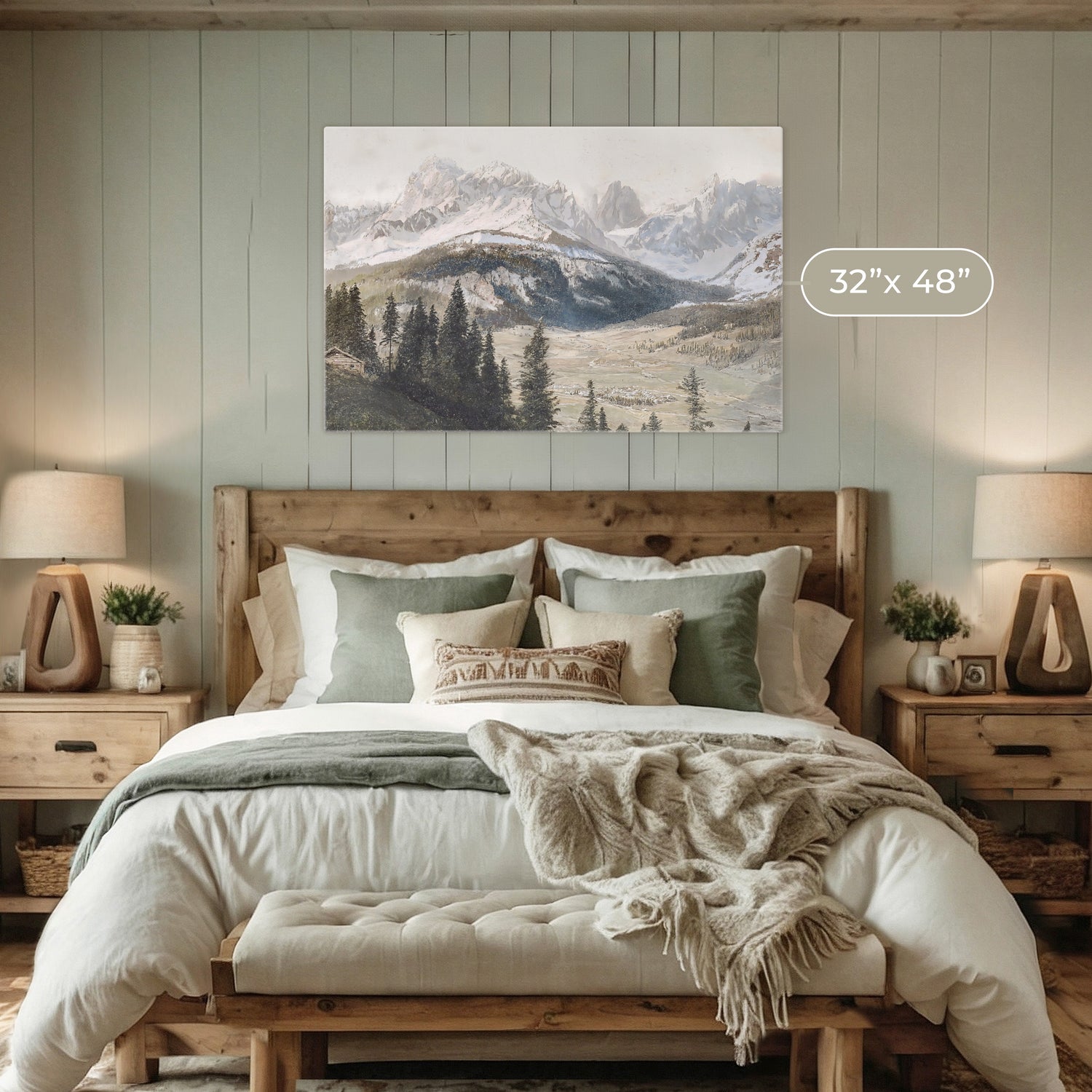 Mountain Package - Bedroom Art B 1x- 14 - Sage and Rose Prints