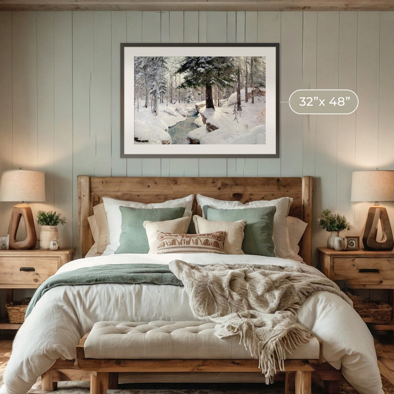 Snowy Forest Old Masters Painting - Sage and Rose Prints