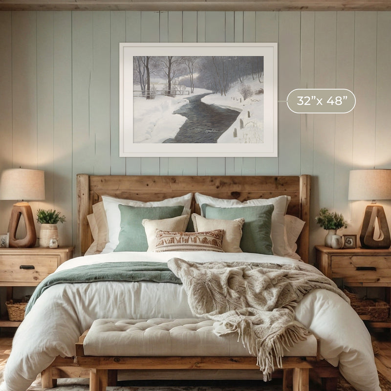 Winter Landscape Forest Painting - Sage and Rose Prints