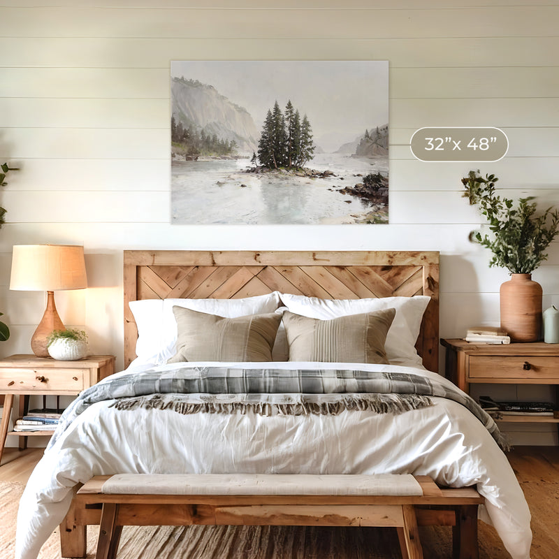 Misty Fjord Painting No2 - Sage and Rose Prints