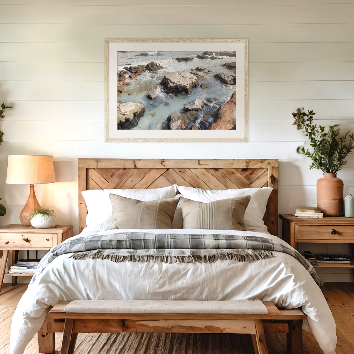 Rocky Shoreline at Low Tide No2 - Sage and Rose Prints