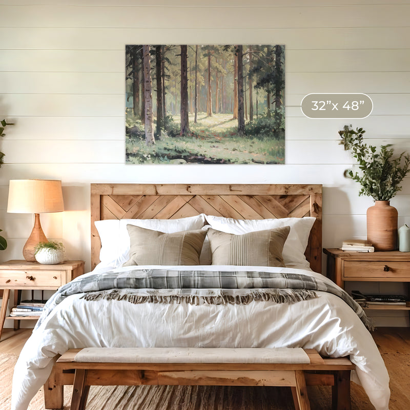 Sunny Forest Clearing Painting No2 - Sage and Rose Prints