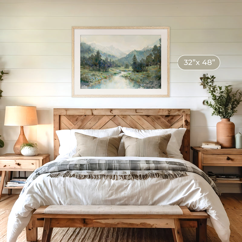 Rocky Mountain River Valley No2 - Sage and Rose Prints